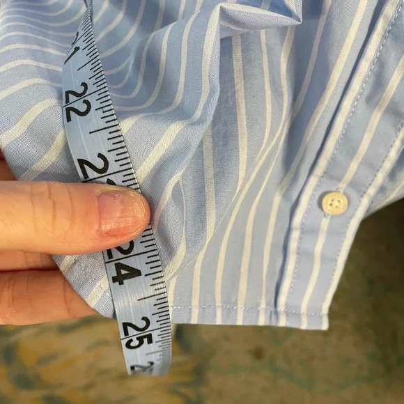 Nautica Blue Striped Button Down‎ Shirt - Picture 4 of 6